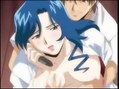 Anime cocksucker has big perky tits