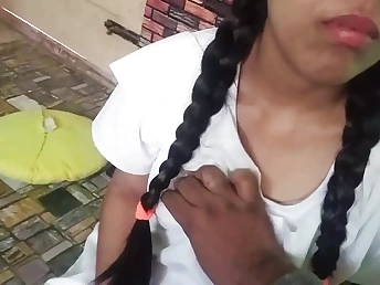 Desi Indian teenie with enormous orbs gets her taut butt banged in POINT OF VIEW homemade hook-up