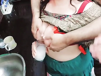 Indian maid gets her taut rump banged and creamed with milk