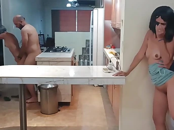 My step-sis-in-law makes my BEAU's beau's pipe rock-rigid while I witness and take it like a champion.