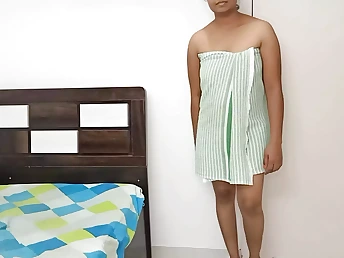 Komal gets super-steamy in the shower after taking a tub ride in the bathtub