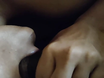 Observe this Indian first-timer wife give a torrid suck off and get a faceful of jism