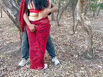 Super-fucking-hot Indian wifey with friend gets tough fucky-fucky in public & gargles firm in saree