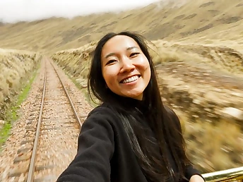 Luna Okko's journey through the world - POV blowjob and doggystyle action