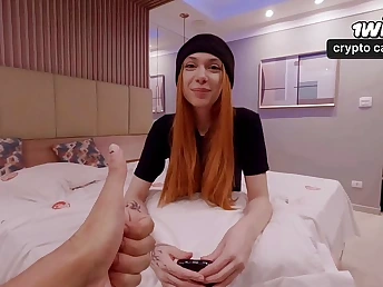 Qrozne's first time in the matter of Ultra-cute Ginger-haired Latin Dame ft. Tura's interview and behind-the-scenes action