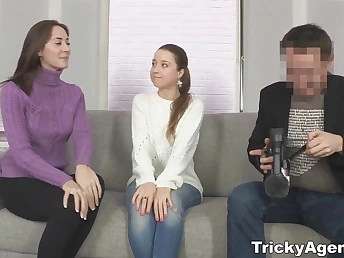 2 lesbos fucking with one guy