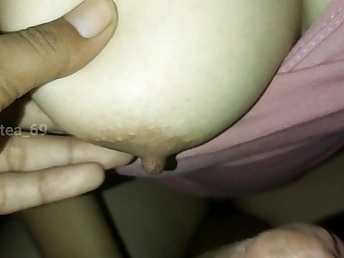 Ughtea Jilbab's Yam-sized Bra-stuffers Get Poked by Rosy Bikin & Humps Rigid