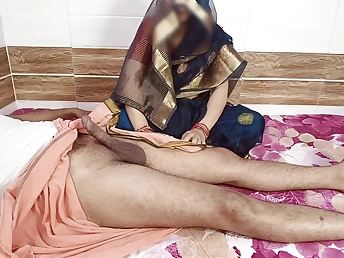 Desi Aunty gets a passionate blowjob after a long time her husband's renowned gore is pressed against her throat and humped her abiding
