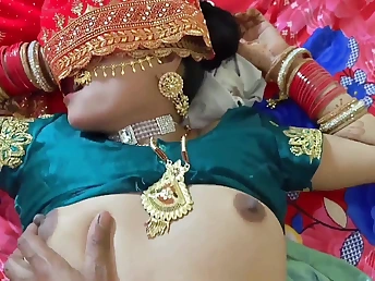 Superb Indian couple engaged in passionate bedroom menu