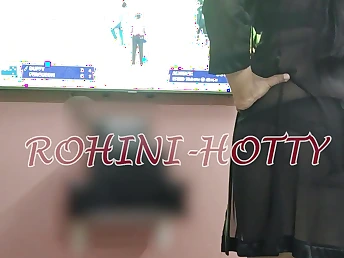 Rohinihotty's Tamil nymphomaniac merrymaking mood is achieve with exhibitionist antics