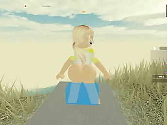 Towheaded sweetheart takes a deep exasperation bonking looting in Roblox Porno