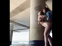Venusxpriestess gets her big boobs and penurious pussy pounded insusceptible to the beach
