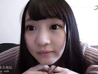 Passer-by Angel's red-hot Japanese cunt jizm rigid with her massager-powered self-stimulation occasion