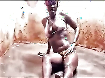 Watch this black babe's tight pussy debouch stretch all over betwixt as she gets a hot pussie