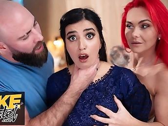 Aaliyah Yasin & Roxi Keogh have ultra-kinky 3some with Brit COUGAR couple in Mandate Hostel