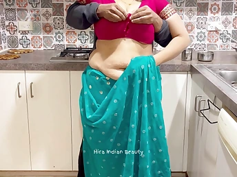 Super-hot Indian Three roughly Saree & Taboo Fucky-Fucky with Heavy Udders